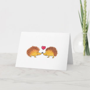 Watercolor Hedgehog Anniversary Love Card