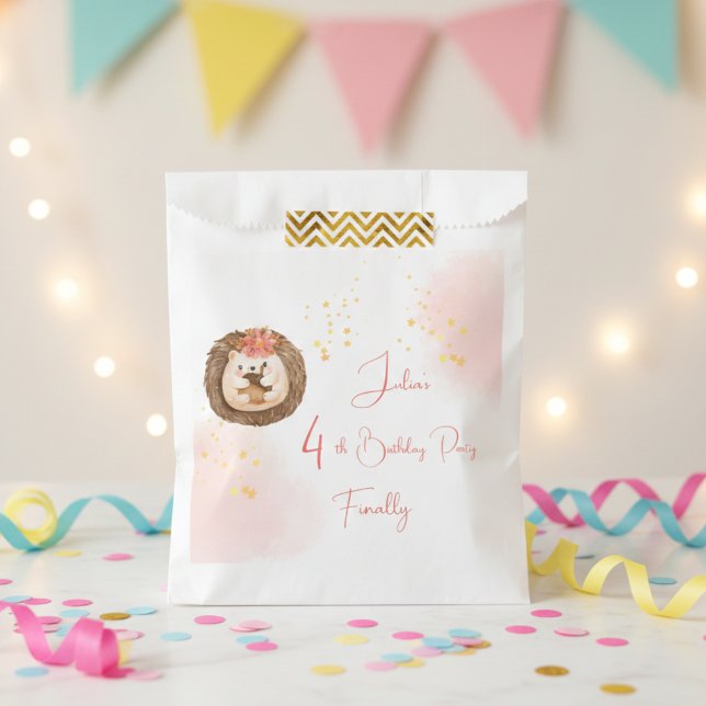 Watercolor hedgehog Kids Birthday Favour Bag (Creator Uploaded)
