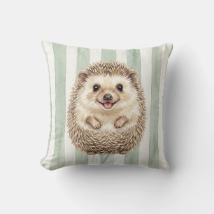 Watercolor Hedgehog Throw Pillow