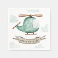 Watercolor Helicopter Birthday | Cute Kids Party