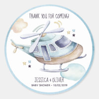 Watercolor Helicopter Party Blue