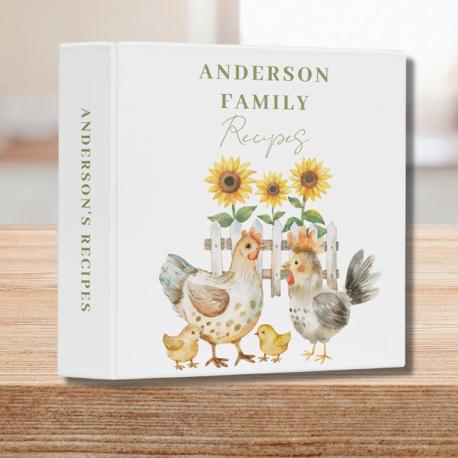 Watercolor Hen Farmhouse Recipe Binder (Creator Uploaded)