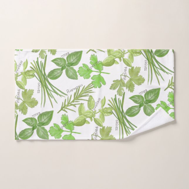Watercolor Herbs Hand Towel (Hand Towel)
