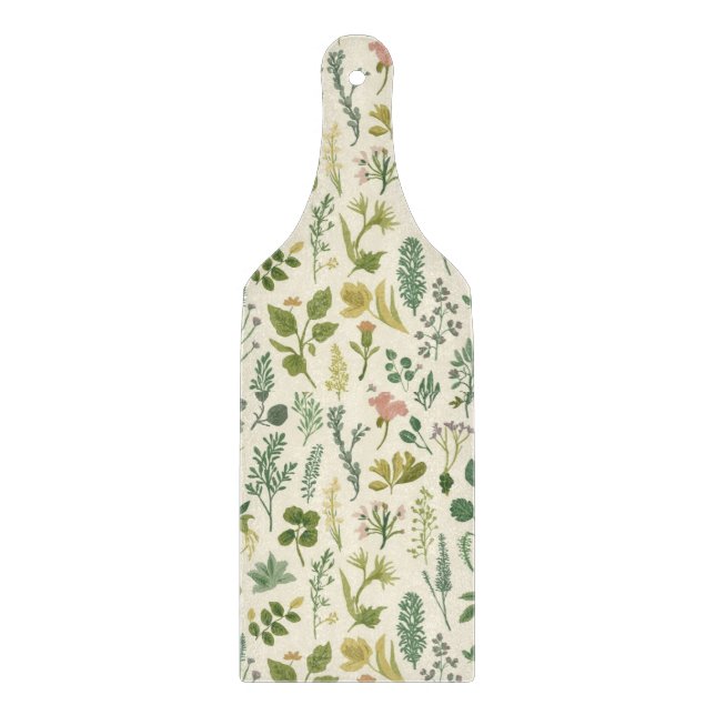 Watercolor herbs pattern cutting board (Front)