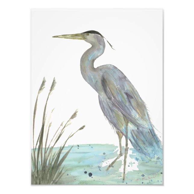 Watercolor Heron  Photo Print (Front)