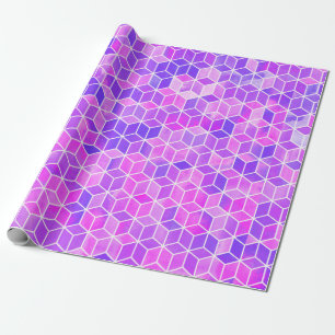 Watercolor hexagon illustration pattern wrapping paper