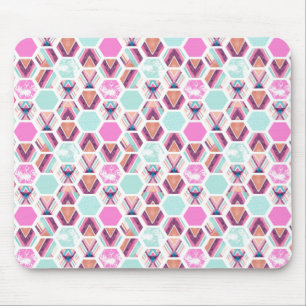 Watercolor Hexagon Pattern Mouse Pad