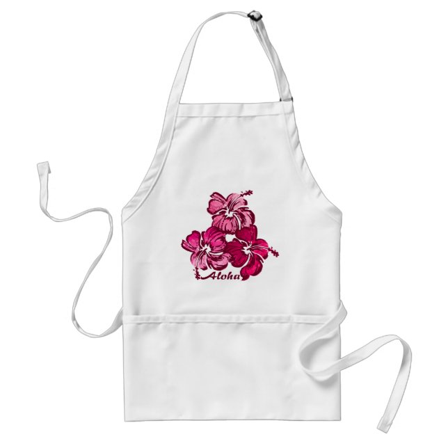 Watercolor Hibiscus Apron (Front)