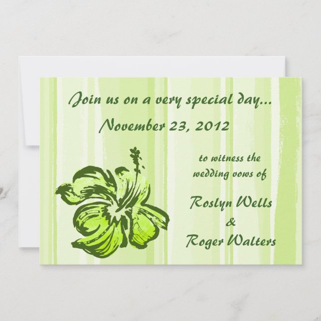 Watercolor Hibiscus Invitation (Front)