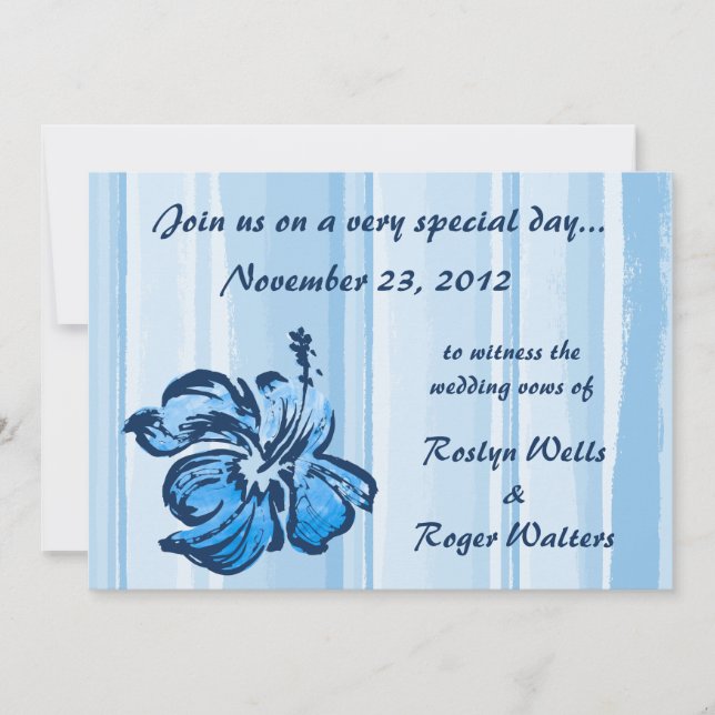Watercolor Hibiscus Invitation (Front)
