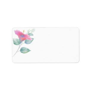 Watercolor Hibiscus Maui Wedding Address Label
