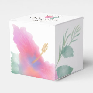 Watercolor Hibiscus Maui Wedding Favor Box