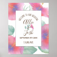 Watercolor Hibiscus Maui Wedding
