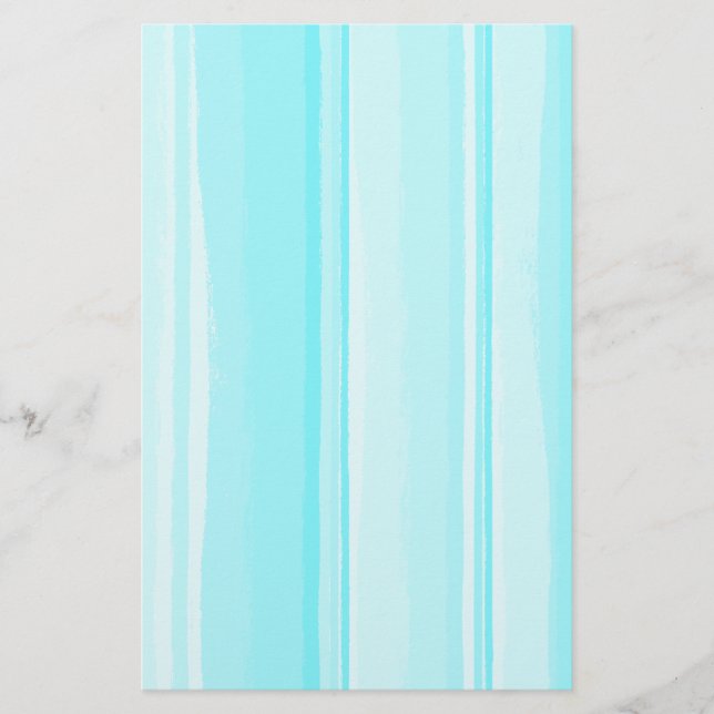 Watercolor Hibiscus Striped Coordinating Stationery (Front)