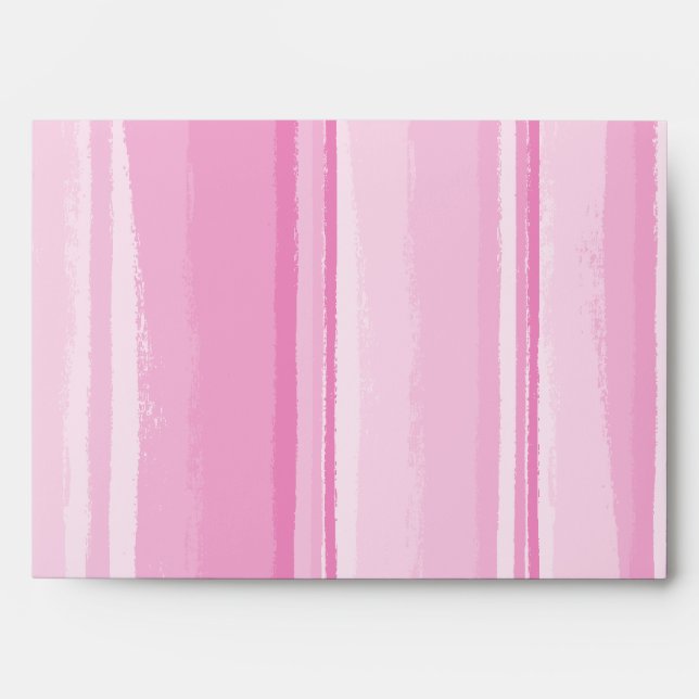 Watercolor Hibiscus Stripes Matching Envelopes (Front)