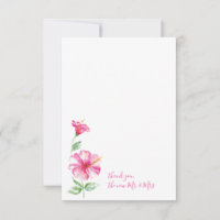 Watercolor Hibiscus Thank You Stationery