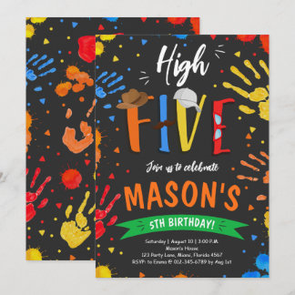 Watercolor High Five Birthday Invitation