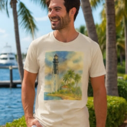 Watercolor Hillsboro Inlet Lighthouse Florida T-Shirt