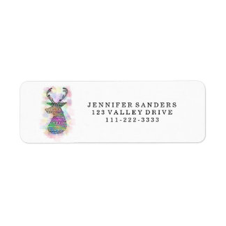 WATERCOLOR HIPSTER TRIBAL DEER PRINT
