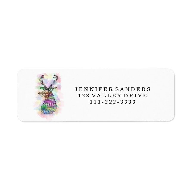 WATERCOLOR HIPSTER TRIBAL DEER PRINT (Front)