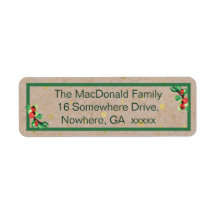Watercolor Holiday Berries Return Address Label