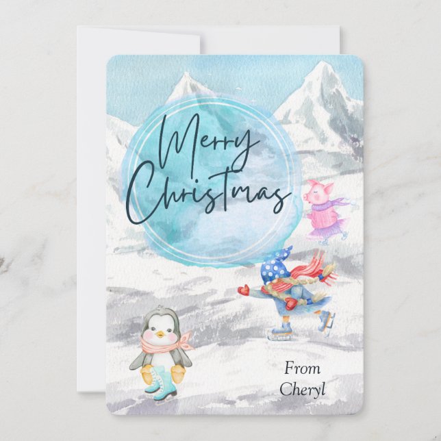 Watercolor Holiday Christmas Card (Front)