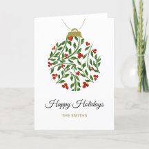 Watercolor Holiday Ornament Card