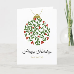 Watercolor Holiday Ornament Card