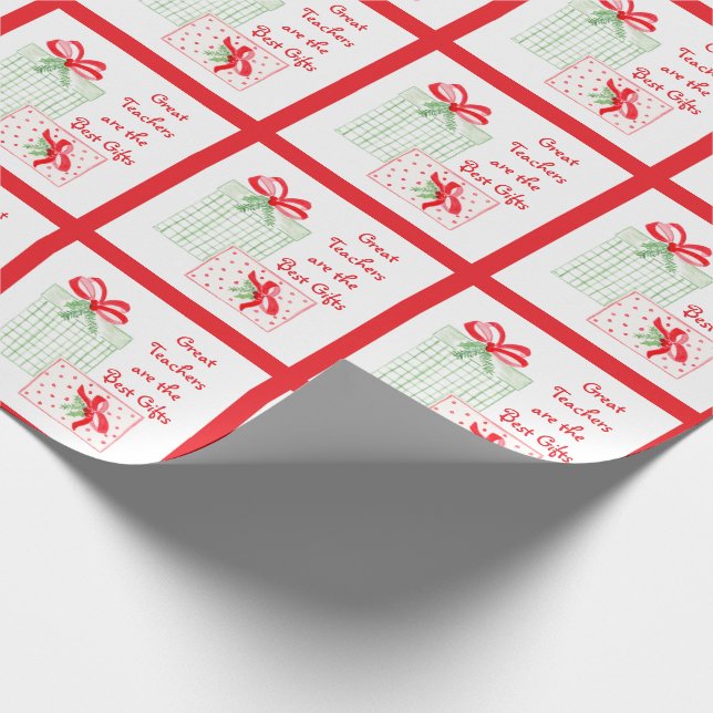 Watercolor Holiday Teachers Best Gifts  Wrapping Paper (Corner)