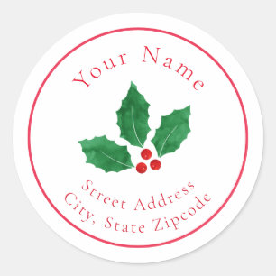 'Watercolor Holly 2' Label