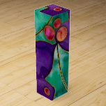 Watercolor Holly Berries Purple Green Red Holiday Wine Gift Box<br><div class="desc">Watercolor Holly Berries Purple Green Red Holiday</div>