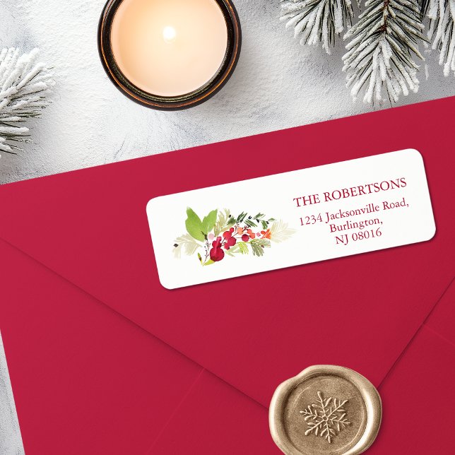 Watercolor Holly Berry Christmas Address Label (Creator Uploaded)
