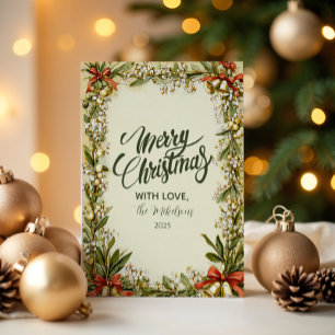 Watercolor Holly Berry Holiday