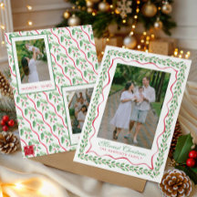 Watercolor Holly Christmas Photo