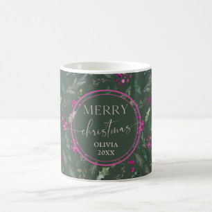 Watercolor Holly Cute Christmas Mugs
