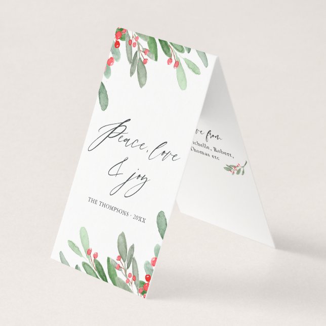 Watercolor Holly Jolly Christmas Photo (Front)