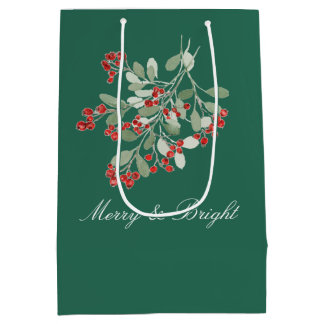 Watercolor Holly Medium Gift Bag