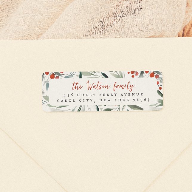 Watercolor Holly & Pine Christmas Family Name (Creator Uploaded)
