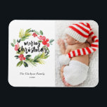 Watercolor Holly Wreath Merry Christmas Photo Magnet<br><div class="desc">Bring a touch of holiday cheer to your home with our Customizable Photo Christmas Magnet! Perfect for displaying cherished memories, this magnet allows you to personalize it with your favourite festive photo, making it a unique addition to your holiday decor. An ideal gift for family and friends—create memorable keepsakes for...</div>