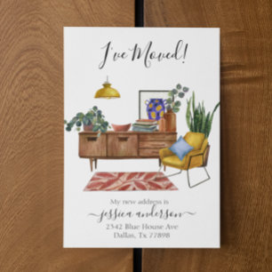 Watercolor Home Moving Announcement I've Moved