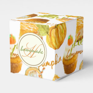 Watercolor Homemade Pumpkin Pie & Treats Monogram Favor Box