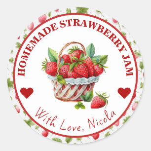 Watercolor Homemade Strawberry Jam Label