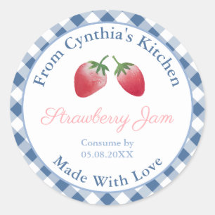 Watercolor Homemade Strawberry Jam Labels