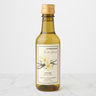 Watercolor Homemade Vanilla Extract Label Sticker