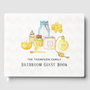 Watercolor Honey and Milk Bathroom Guest Book