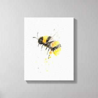 Watercolor Honey Bee Canvas Print