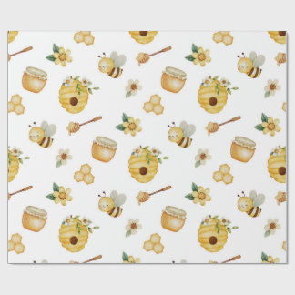 Watercolor Honey Bee Wrapping Paper