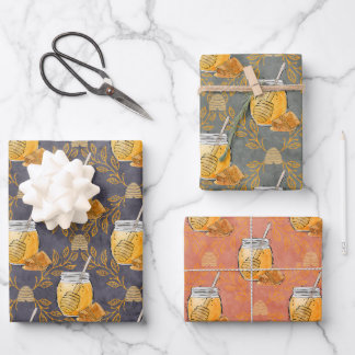 Watercolor Honey Jars for Bee Lovers Wrapping Paper Sheet