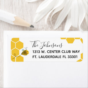 Watercolor Honeycomb and Bumble Bee Return Address
