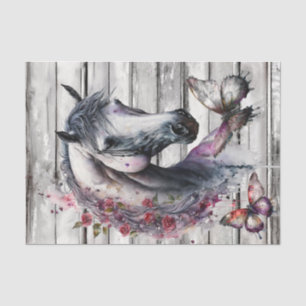 watercolor Horse and Butterflies  Tissue Paper